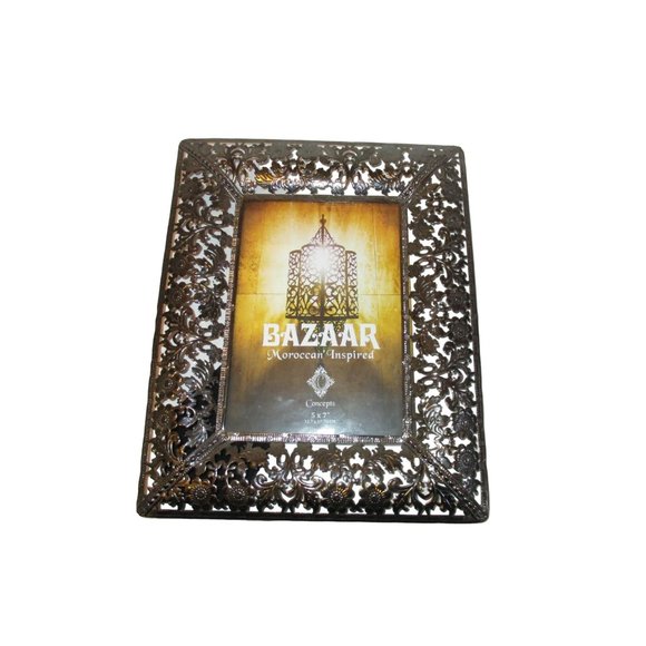 *BAZAAR Moroccan Inspired Concepts Picture Frame Silver Delicate Metalwork - Picture 4 of 6